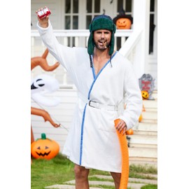 Mainfini Men's Uncle Eddie White Christmas Vacation Costume with Hat and Belt Cosplay Costume L