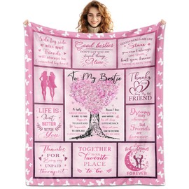 YSBLGWE Best Friend Blanket 60"x 50", Friend Gifts for Women, Gifts for Best Friends, Friends Birthday Gift, Bestie Blanket, Bestie Gift, Friendship/BFF Gift' for Women