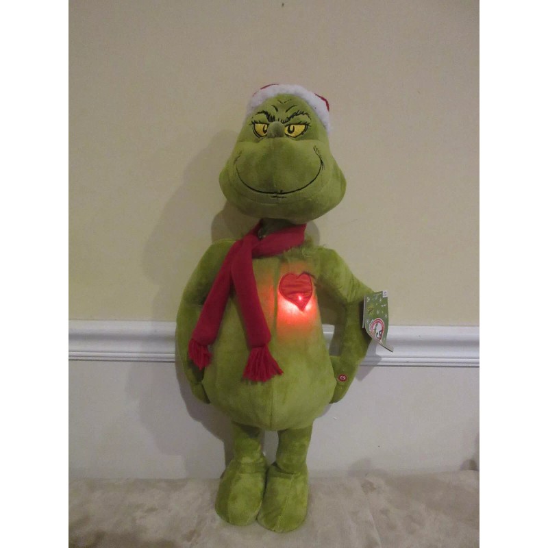 Gemmy The Grinch 65th Anniversary Greeter Light Up Beating Heart