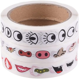 BlueMart 3000pcs Colorful Eye Nose Mouth Cute Self Adhesive Stickers Labels Cartoon DIY Sticker Decal for DIY Decor