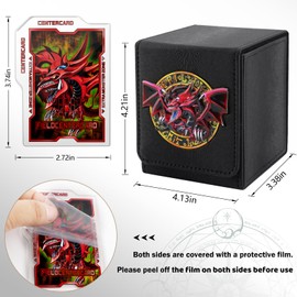 Card Deck Box for YGO MTG 3D sculpted relief Deck Box 110 Card Storage Box Trading Games Leather Storage with divider (Sky Dragon Colored)