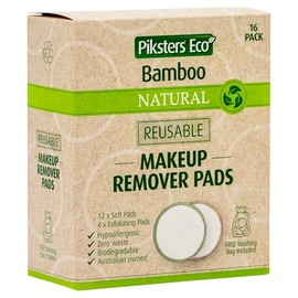 Piksters Eco Bamboo Natural Reusable Makeup Remover Pads X 16