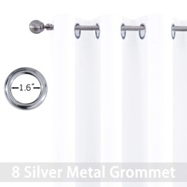 Yakamok Functional Pure White Curtains Thermal Insulated Curtain Panels,Energy Efficient Grommet Top Valance for Cafe Store/Basement(52W by 36L,2 Panels)