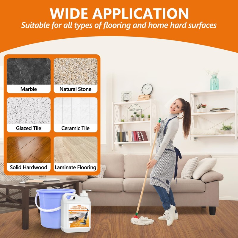 Floor Cleaning Solution- 85 FL OZ-Floor Cleaner for Mopping with