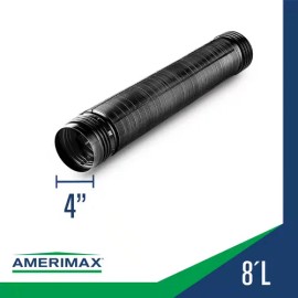 FLEX Drain 4 in. x 8 ft. Black Copolymer Perforated Drain Pipe for Easy Water Fl