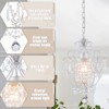 FLSFU Modern Mini Chandelier,White Retro Crystal Light Fixtures Ceiling Mount
