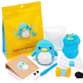 LURNODY DIY Set Adult Knitting Set for Beginners Crochet Set Animals, Learning Crochet Kit for Adults and Children for Backpack Key Ring Small Pendant