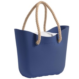 Brook + Bay Beach Rubber Tote Bag with Zipper - Travel Beach Bags - Waterproof Sand Proof Bag for Women - Navy Blue
