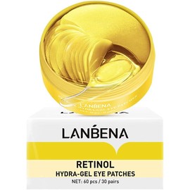 Bluemega Parches para Ojos Parches para Debajo de los Ojos (30 Pares), Máscaras para Debajo de los Ojos de Colágeno Hidrolizado con Retinol