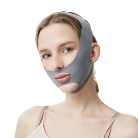Small Face Belt Face Belt Lift Up Face Line Small Face Mask Beautiful Face Slimming Cheek Sagging Lift Mask Double Chin Sagging Countermeasure Lorabic Line Erase Face Thin Mask (Gray)