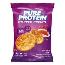 Pure Protein Popped Crisps, Sweet Chili, High Protein Snack, 12G Protein, 1.27oz., 12 Count