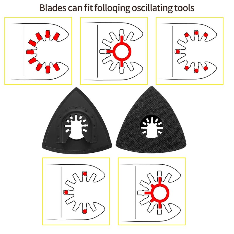 4 Pcs Multi-Tool Sanding Pads Accessories, 80mm Triangle Hook Loop