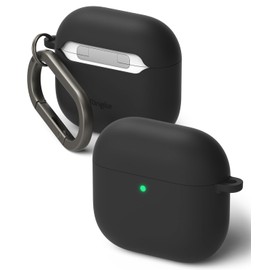 Ringke Silicone [Feels Velvety Soft] Designed for AirPods 4 Case, Lightweight Slim Cute Cover for Women, Men - Black