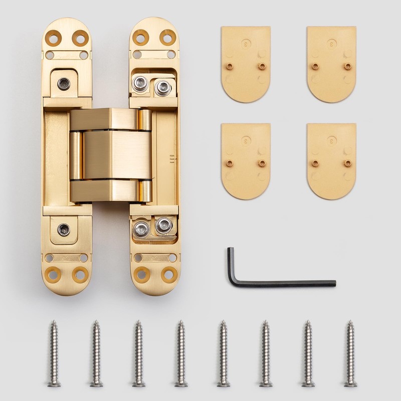 YAGU 3 Way Adjustable Invisible Door Hinge Concealed Hidden 180