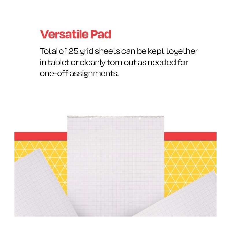 School Smart PAPER CHART 24X32 GRID RLD 25 SHTS