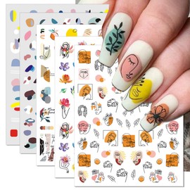 IDDFEVE Graffiti Fun Nail Art Stickers, 3D Abstract Nail Decals, Self-Adhesive Minimalist Design Nail Decorations (9 Sheets)