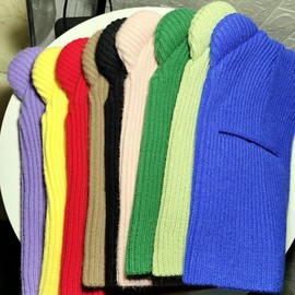 Joytrends Winter Hat Warm Hooded Scarf Hat Balaclava Knit Skull Beanie Hat for Women Girls Purple