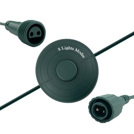 5/8 inch Plug Power Cord with On/Off Foot Switch 6FT w/Light Controle Module for Christmas Tree Holiday Lights Compatible Replacement for CZJUTAI Power Adapters - 8 Lights Mode