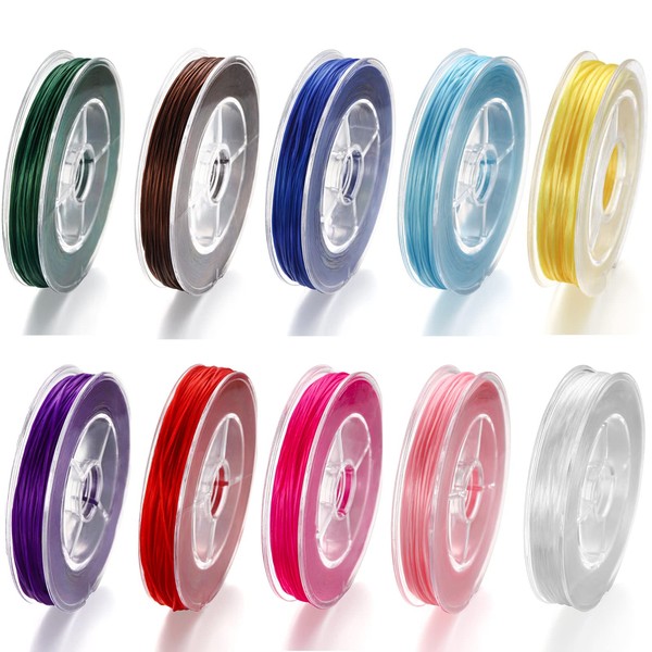 Crystal Elastic Cord, 10 Rolls Bracelets Jewellery Thread Elastic Nylon