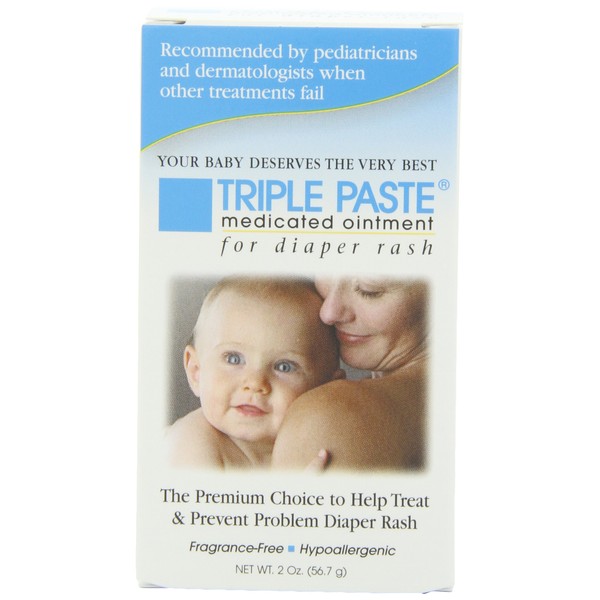 Triple Paste Triple Paste Medicated Ointment for Diaper Rash, 2-Ounce (Pack of 2)