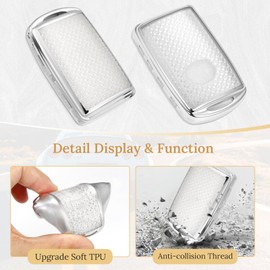 Coverforkey for MZD Key Fob Cover with Fashion Braided Keychain, Enchanting Diamond Patterns Soft Case for Mazda 3 6 CX-3 CX-5 CX-9 CX-12 CX-30 CX-50 CX-90 (4 buttons) (White, B)