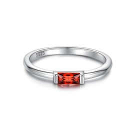 Birthstone Rings Jewelry 925 Sterling Silver Colorful Stackable Promise Ring for Women Wife Girlfriend Mom (January, 7)