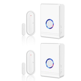 GREENCYCLE Wireless Door Sensor Chime Door Open Alarm, Door Chime for Business When Entering, Shop Entry Chime System for Home Security Shop Office, 600FT Long Range, 48 Ringtones 5 Volume Level, 2PK