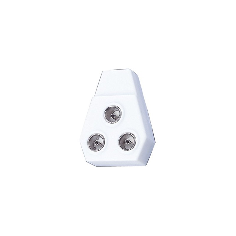Electrovision White Right Angled Coaxial Y Splitter with Line Plug