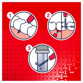 Corsodyl Interdental Brushes Red, Size 2 0.5mm, Dental Brushes, Helps Prevent Gum Problems With Regular Use, Removes Plaque in Hard-To-Reach Areas, 30pcs