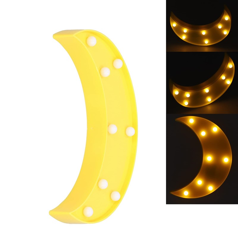BORDSTRACT LED Moon-Shaped Light, Half Moon Marquee Sign, Children's Room,
