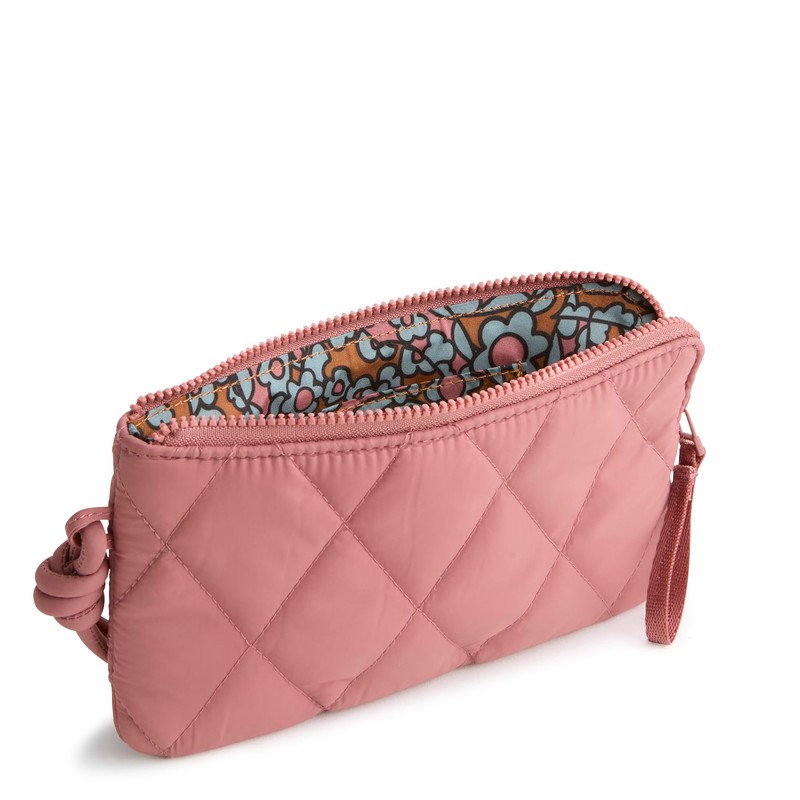 Vera Bradley Featherweight Zip Wristlet, Withered Rose
