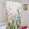 Batmerry White Leaves Botanical Decorative Shower Curtain, Romantic Flower Victorian