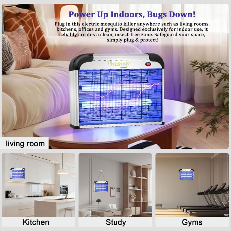 Phosooy Electric Bug Zapper, Indoor Mosquito Killer with 20W Lamps