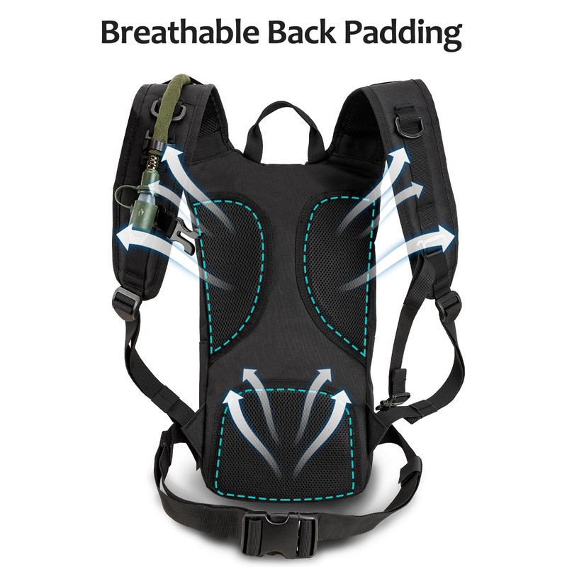 Hydration Backpack Tactical with 3l Water Bladder: Hiking MOLLE Military