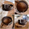 Gusti Kara Plain Leather Belt with Silver Buckle Suit Belt