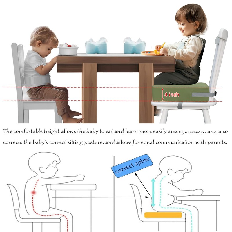 Eiury Toddler Booster Seat Dining Table Kitchen Chair, Waterproof Anti-Scratch