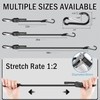 Adjustable Bungee Cords with Hooks 12/24/48 in, 1/3" Elastic Bungee