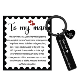 UYBEPU Boyfriend Husband Stocking Stuffers 2025 Drive Safe Keychain for Him Boyfriend Christmas Gifts Romantic Boyfriends Husband Gifts for Hims Birthday Anniversary Keychain Gift for Men Adults