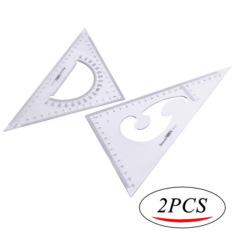 BronaGrand Large Triangle Ruler Square Set, 30/60 and 45/90 Degrees,