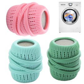 3pcs/Set Washing Machine Laundry Ball, Fabric Softener Dispenser, Reusable Laundry Sponge Ball for Washer, Dryer, Household Substitute