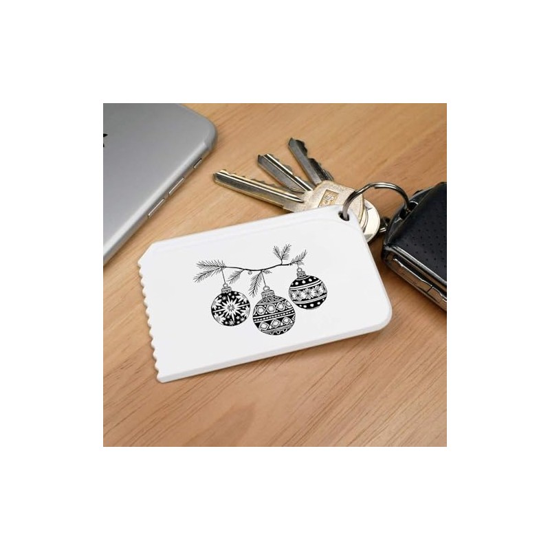 Azeeda 'Three Christmas Baubles' Plastic Ice Scraper (IC00040514)