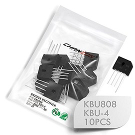 (Pack of 10 Pieces) Chanzon KBU808 Bridge Rectifier Diode 8A 800V KBU-4 (SIP-4) Single Phase, Full Wave 8 Amp 800 Volt Electronic Silicon Diodes
