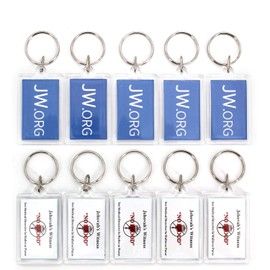 TONOS Rectangle Jw.org No Blood Double Sided Key Chain Jehovah's Witnesses Accessory 10 Pack