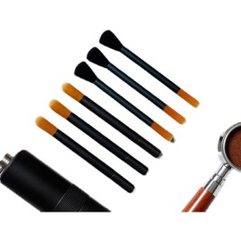 Grinder Brush Coffee Brush Grinder Cleaning Brush Dusting Espresso Brush Tool for Espresso Machine Toaster and Pollen Dual Head Brush with Aluminum Handle Ideal for Baristas and Kitchen Barista tools
