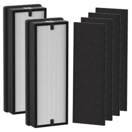 HFD300 Replacement Filter Compatible with Honeywell Air Genius 3,4,5,6 Series Air Cleaner Purifiers Models HFD300 HFD310, HFD320, HFD360, HFD314, HFD323CV1, 2 x HEPA & 4 x Activated Carbon Filter