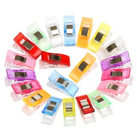 GWHOLE Pack of 108 Fabric Clips Sewing Accessories Plastic 6 Colours 27 x 10 mm
