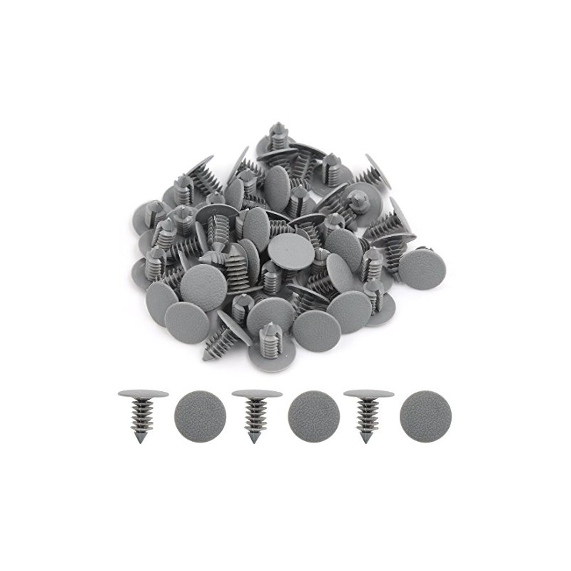 50Pcs Plastic Gray Rivets Retainers Car Door Fender Clips Fastener