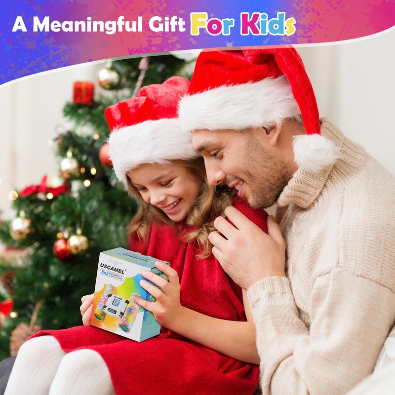 USCAMEL Binoculars for Kids, 8×21 Small Binoculars Adults, Waterproof Compact