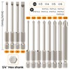 Hakkin 12PCS Screwdriver Bits Set S2 Steel Magnetic Screwdriver Bits