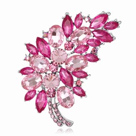 One Piece Unique Fashion Crystal Brooch Lightweight Rhinestone Feather Brooches Pins Elegant Crystal Empress Brooches for Wedding Birthday